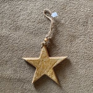 Gold Wooden Star with Jute Hanger